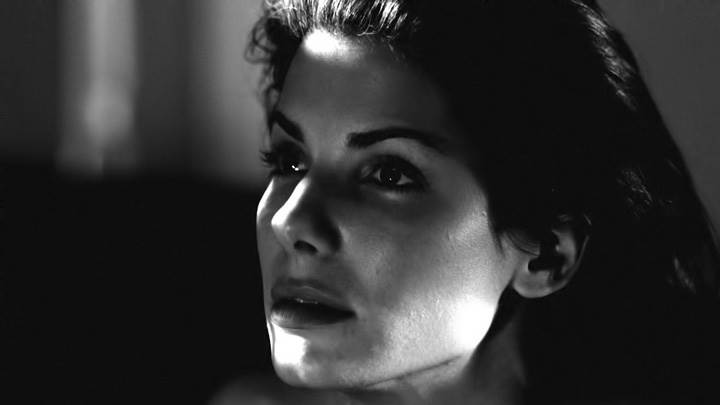 Sandra Bullock Black And White Innocent Side Face Closeup